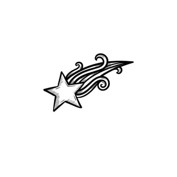 shooting star tattoos outline design